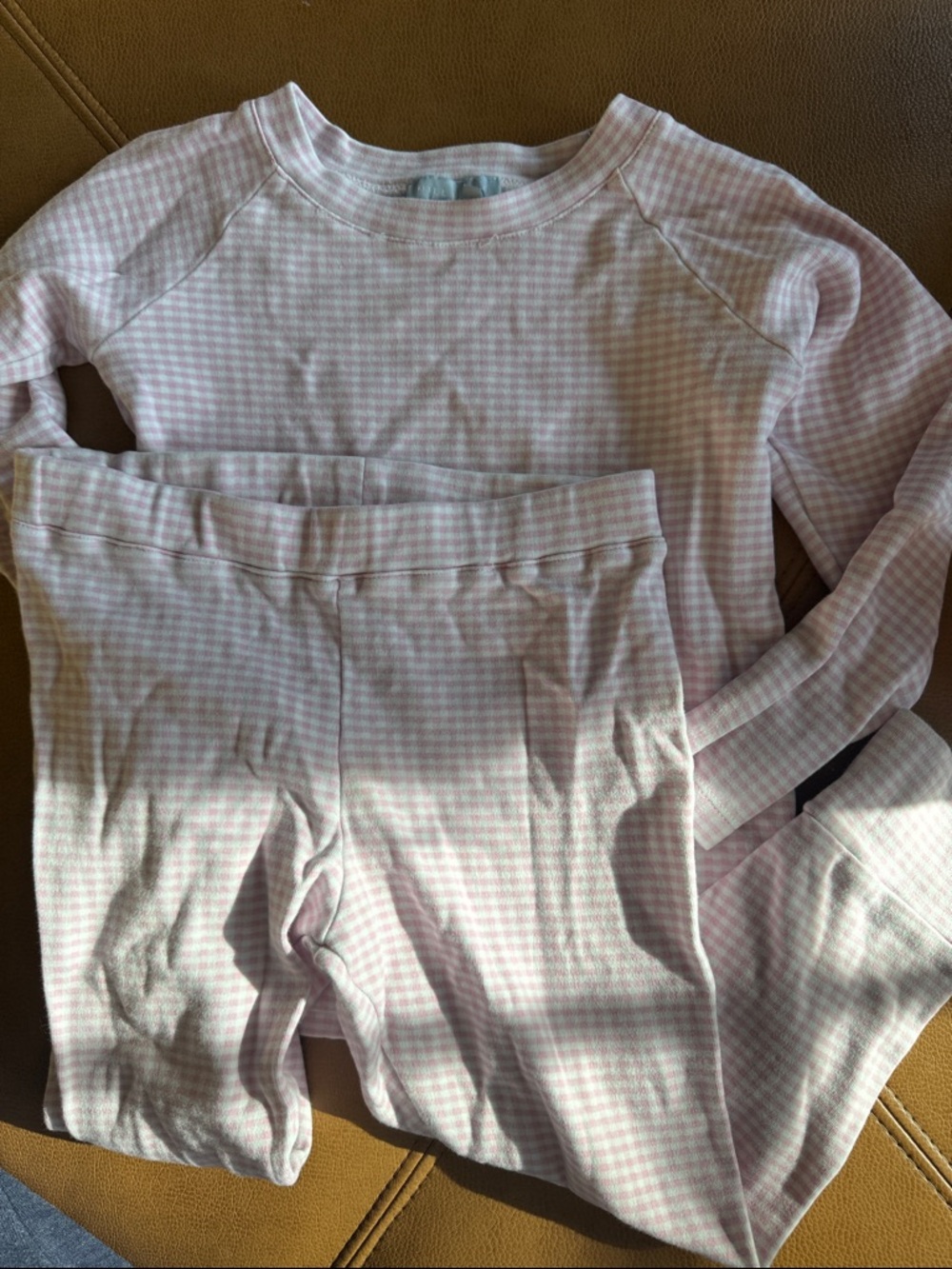Hill House Light Pink Gingham Long Sleeve Top sz 3-4